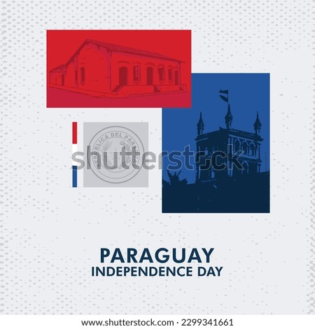 VECTORS. Editable banner for the Paraguay Independence Day, May 14