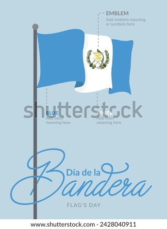 VECTORS. Editable banner for Guatemala's Flag Day