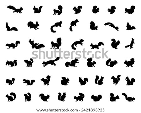 Squirrel silhouette vector art white background