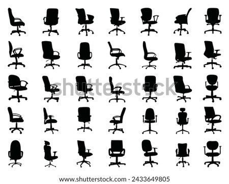 Office chair silhouette vector art white background