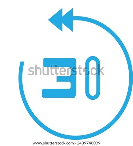 Forward 30 icon vector illustration flat style isolated on white background.