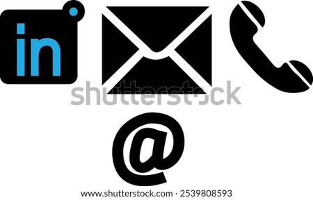 Vector Illustration of Communication Icons Including Email and Phone