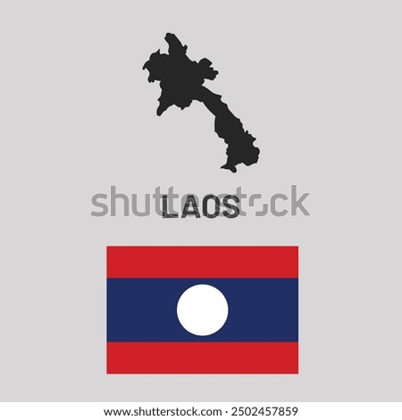 Laos map and flag illustration