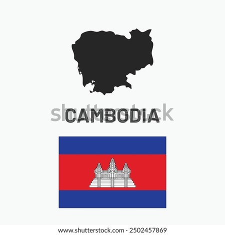 Cambodia map and flag illustration