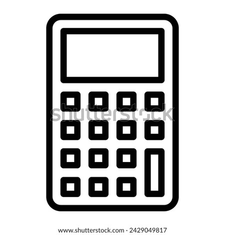 Calculator Vector Line Icon Design