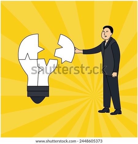 vector illustration of a businessman strategy zing ideas