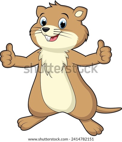 cute standing gopher thumbs up