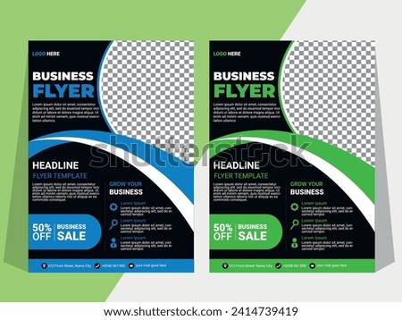 Creative Business Flyer Layout with Colourful Accents