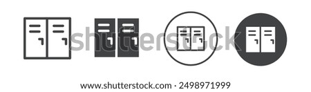 Locker icon Thin line vector illustration set