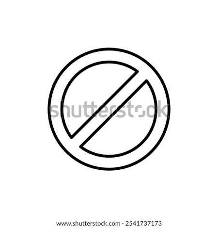 Blocked icon Thin line vector illustration set