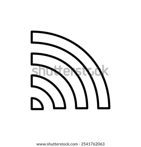 Wifi Signal icon Outline set in black and white color