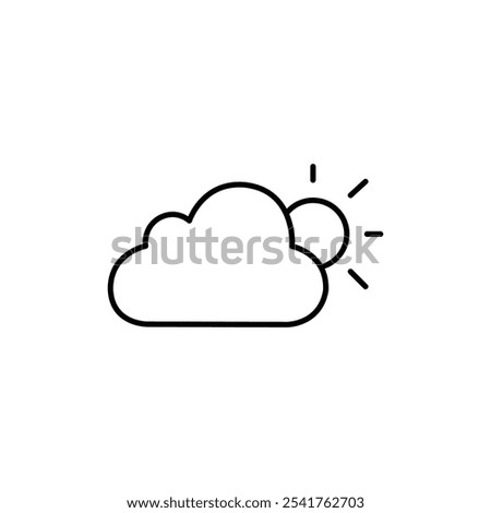 Partially cloudy icon Outline set in black and white color