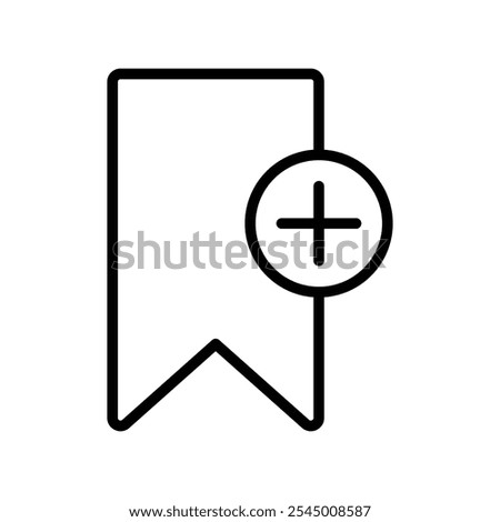 Bookmark add icon Outline set in black and white color