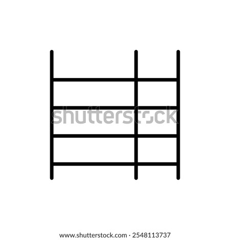 Bunk bed icon Outline set in black and white color