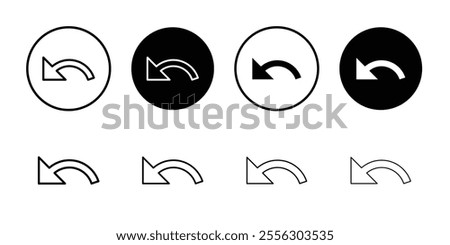 Undo icon Thin line vector illustration set