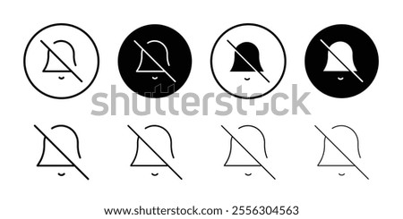 Notification off icon Thin line vector illustration set