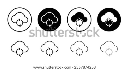 Cloud sync icon Thin line vector illustration set