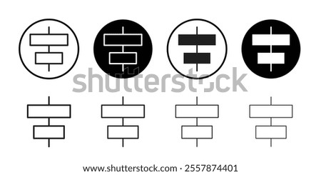 Align center icon Thin line vector illustration set