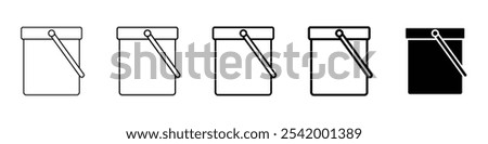 paint bucket icon Simple outline illustration