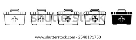 med kit icon Simple thin line logo set