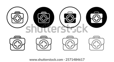 med kit icon Simple outline illustration set