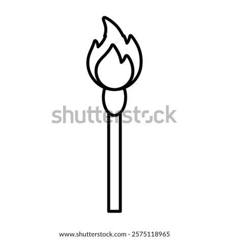 match stick icon Simple outline illustration