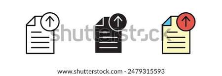 upload file icon. Line, glyph, and filled outline colorful version, outline, and filled vector sign. Symbol, logo illustration. Vector 