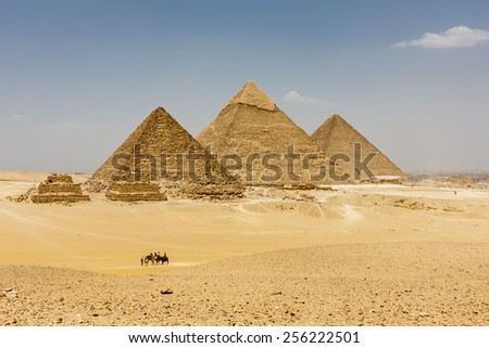 The Pyramids plateau is dominated by the massive pyramids of Khufu (Cheops), Khafre (Chephren), and Menkaure (Mycerinus), all of whom ruled Egypt during the 4th Dynasty.