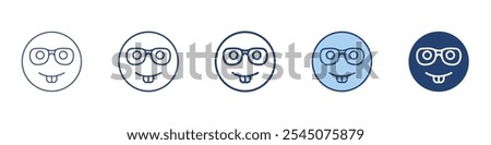 Nerd face icon Symbol set collection