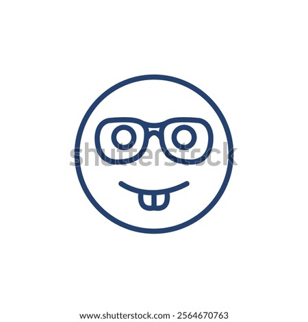 Nerd face icon Outline icon sign