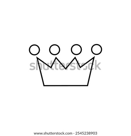 Crown Icon Single Thin line vector art set