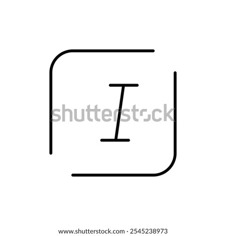 Italic Button Icon Single Thin line vector art set