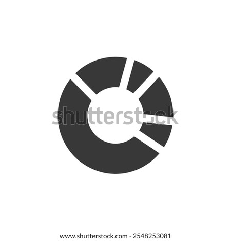 Donut Chart Icon Set Vector illustration in black