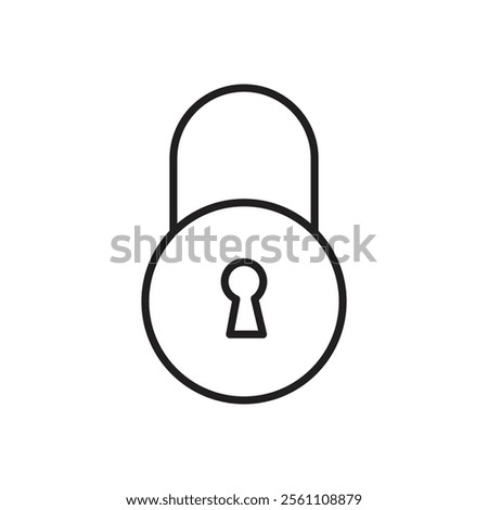 Lock closed icon Outline vector line symbol