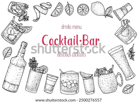 Similar – Image, Stock Photo Moscow Mule cocktail in copper mugs