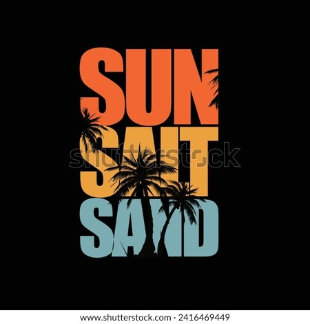 sun salt sand t shirt design