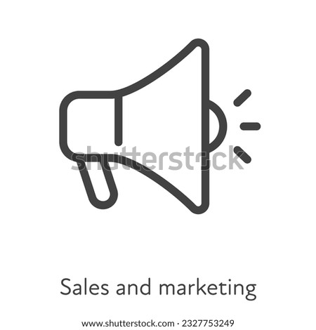 Outline style ui icons hard skill collection. Advertisment in business. Vector black linear icon illustration. Megaphone sales and marketing symbol isolated on white background. Design element
