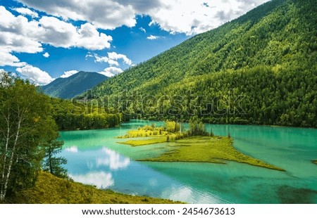 Similar – Image, Stock Photo Peaceful lake scenery in the late autumn