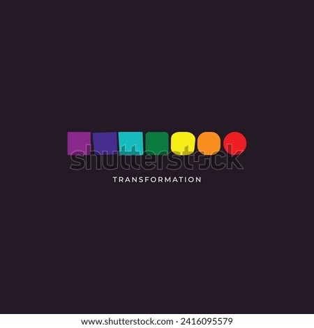Transformation Filled icons evolution color rainbow logo Vector illustration