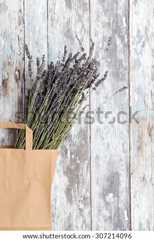 dried lavender on rustic wooden board
