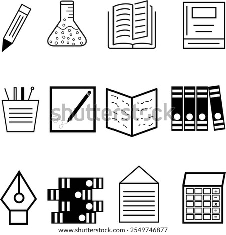 Education and school icon set