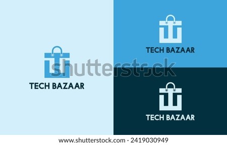 Tech Bazaar logo design, tech shop logo design, tech market logo design, TB logo design.