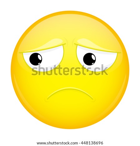 Sad Emoji. Bad Emotion. Hurt Emoticon. Vector Illustration Smile Icon ...