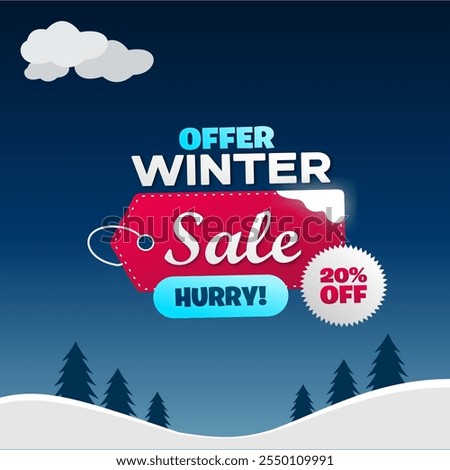 Special Winter Sale. Flat Winter Sale up to 20% off. Special Offer. Editable EPS file.