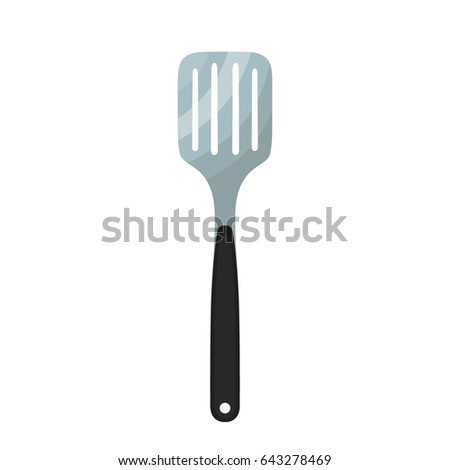 Spatula utensil, metal tool for barbecue. Made in cartoon flat style.