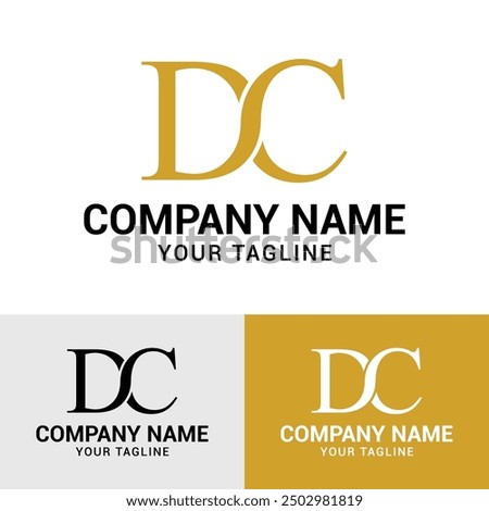 DC letter initials brand logo template