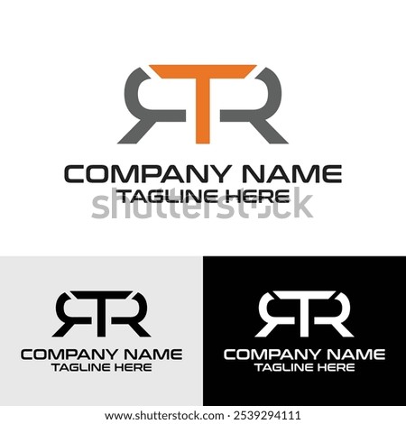 RTR initial typography vector logo design template