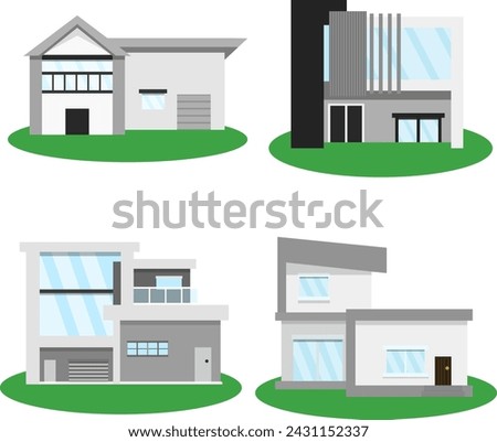 minimalist flat house vector set 