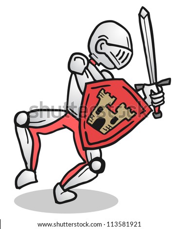 Funny Medieval Soldier Stock Vector 113581921 : Shutterstock