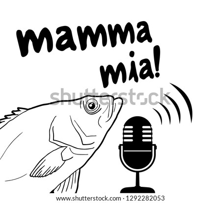 funny fish and mamma mia message